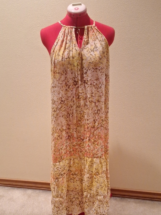 Mlle Gabrielle Dresses & Skirts - Mlle Gabrielle Red and Yellow Floral Halter Dress Size L